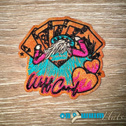 On A Whim Hats Wild Card Leather Iron-On Patch