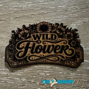 On A Whim Hats Wild Flower Leatherette Iron-On Patch
