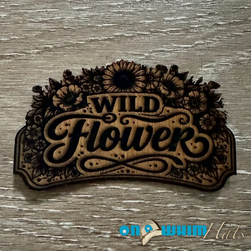 On A Whim Hats Wild Flower Leatherette Iron-On Patch