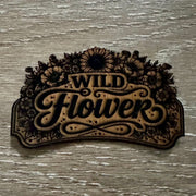 On A Whim Hats Wild Flower Leatherette Iron-On Patch