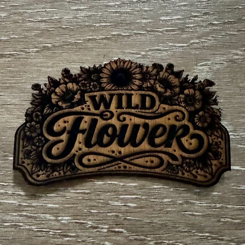 On A Whim Hats Wild Flower Leatherette Iron-On Patch