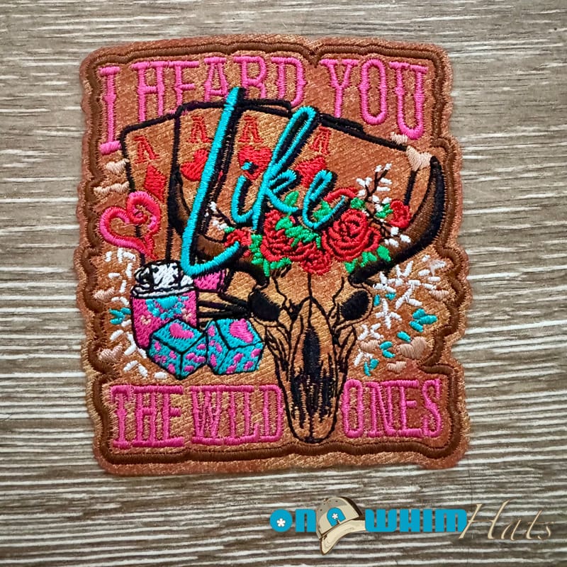 On A Whim Hats Wild Ones Leather Iron-On Patch