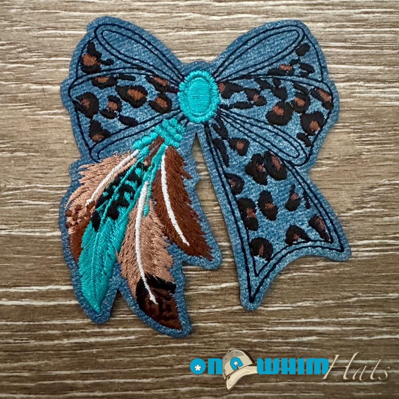 On A Whim Hats Wild West Bow Iron-On Leather Patch