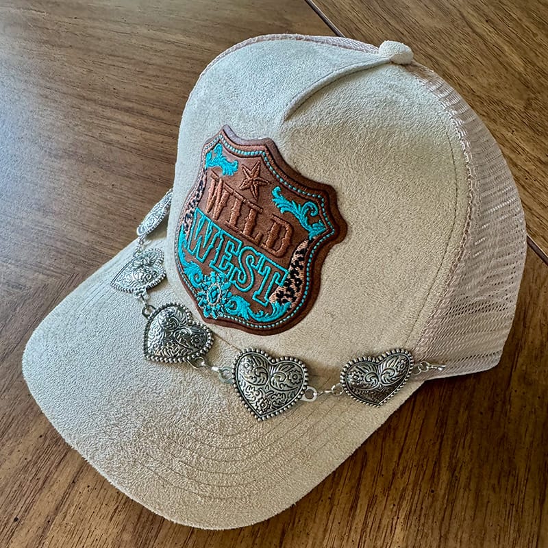 On A Whim Hats Wild West Handmade Vegan Suede Trucker Hat