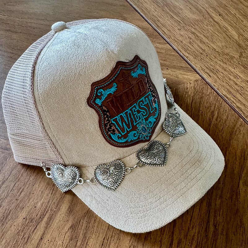 On A Whim Hats Wild West Handmade Vegan Suede Trucker Hat