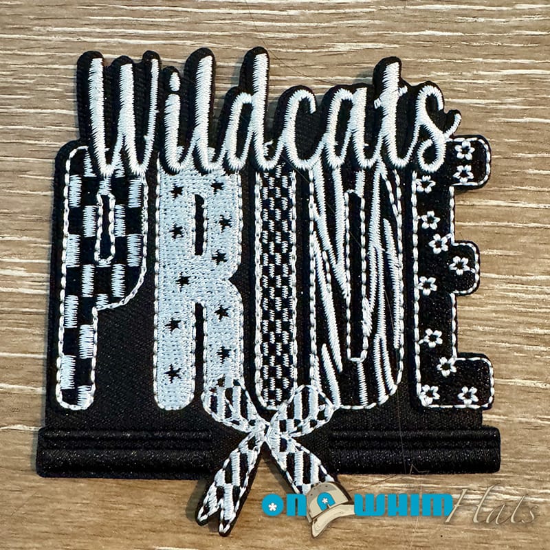 On A Whim Hats Wildcats Embroidered Iron-On Patch