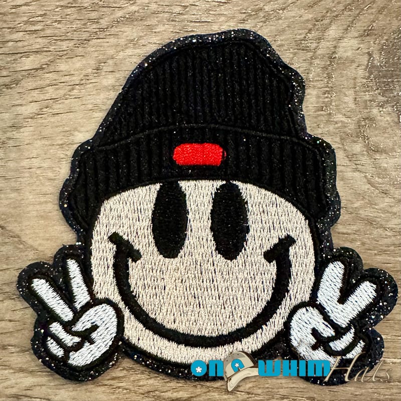 On A Whim Hats Winter Smiley Iron-On Patch