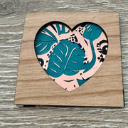 On A Whim Hats Wood and Acrylic Heart Iron-On  Patch