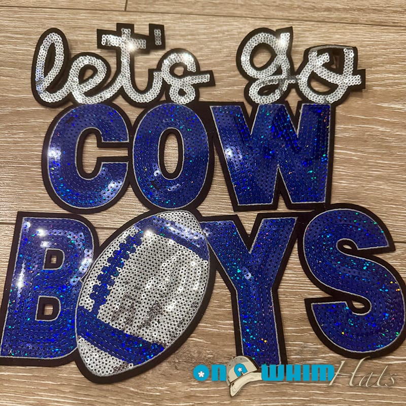 On A Whim Hats X-L Dallas Let's Go Cowboys Heat Transfer