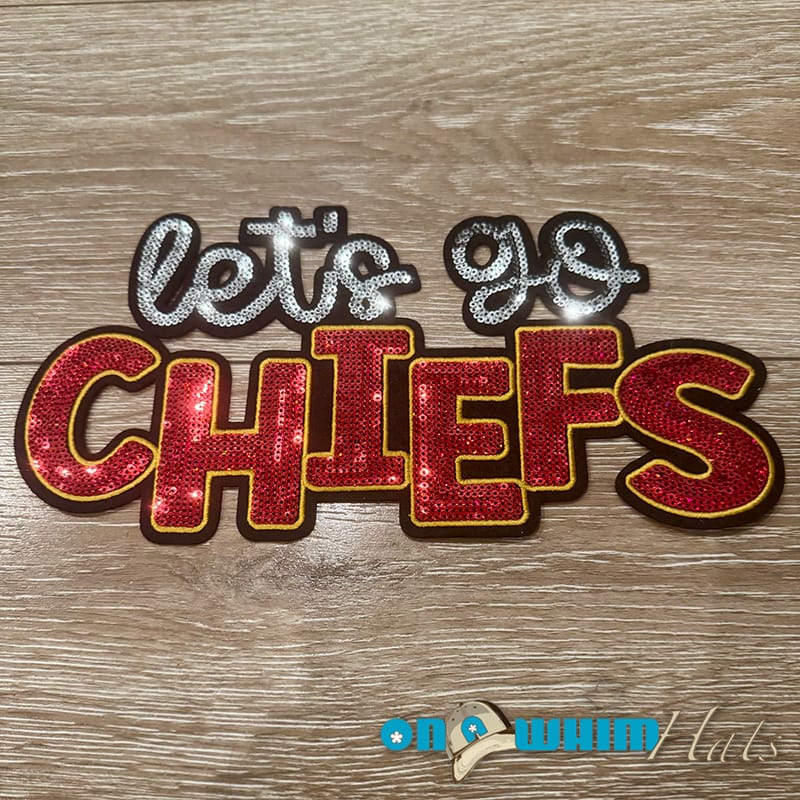 On A Whim Hats X-L Let's Go Chiefs Heat Transfer