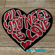 On A Whim Hats XL All You Need is Love Iron-On Patch