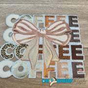 On A Whim Hats XL Coffee Iron-On Patch (shirt size)