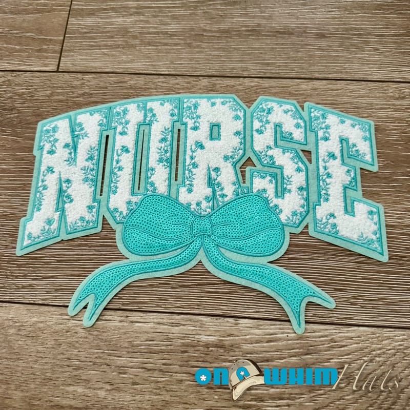 On A Whim Hats XL Nurse Embroidered Iron-On Patch