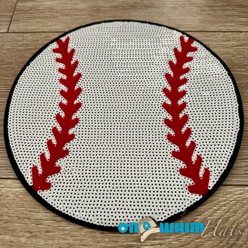On A Whim Hats XL Sequin Baseball Iron-On Patch