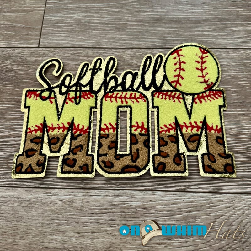 On A Whim Hats XL Softball Mama Iron-On Patch
