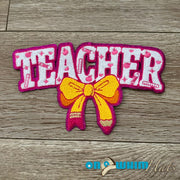 On A Whim Hats XL Teacher Embroidered Iron-On Patch