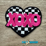 On A Whim Hats XO Heart Iron-On Patch