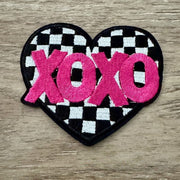 On A Whim Hats XO Heart Iron-On Patch