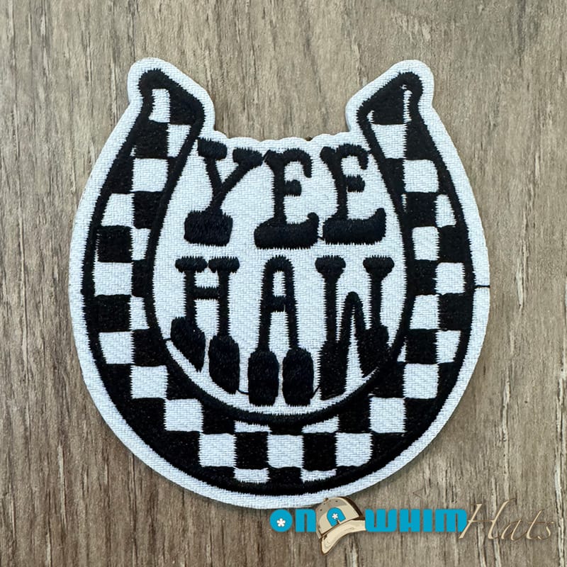 On A Whim Hats Yee Haw Embroidered Iron-On Patch