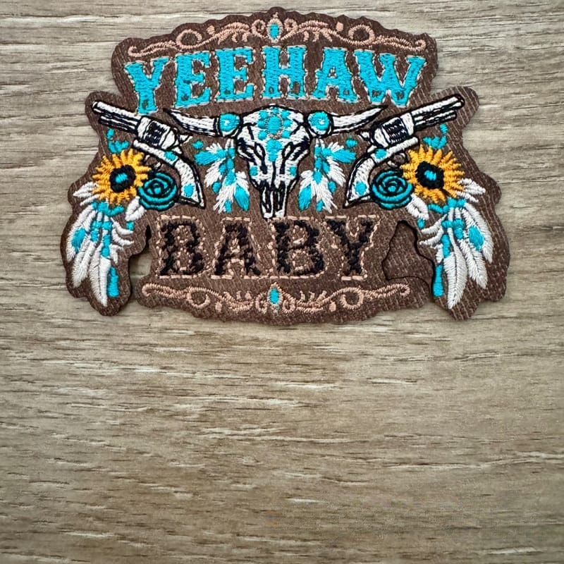 On A Whim Hats Yeehaw Baby Iron-On Patch