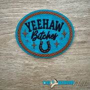 On A Whim Hats Yeehaw Bs Leather Iron-On Patch