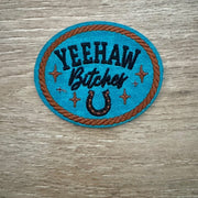 On A Whim Hats Yeehaw Bs Leather Iron-On Patch