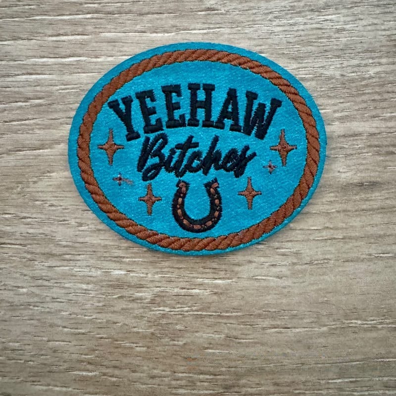 On A Whim Hats Yeehaw Bs Leather Iron-On Patch