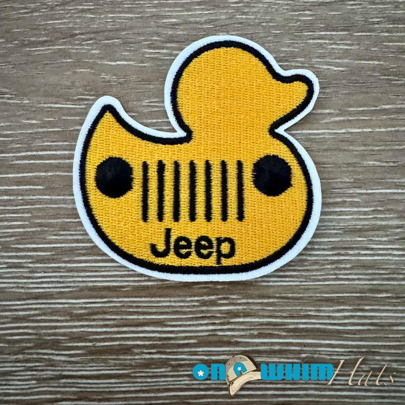 On A Whim Hats Yellow Jeep Duck Iron-On Patch
