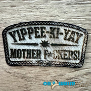 On A Whim Hats Yippee Genuine Cowhide Iron-On Patch