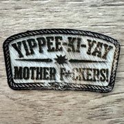 On A Whim Hats Yippee Genuine Cowhide Iron-On Patch