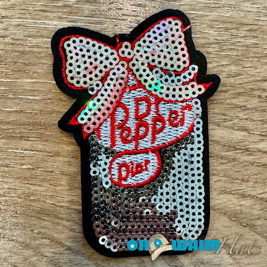 Diet Dr Pepper Sequin Iron-On Patch
